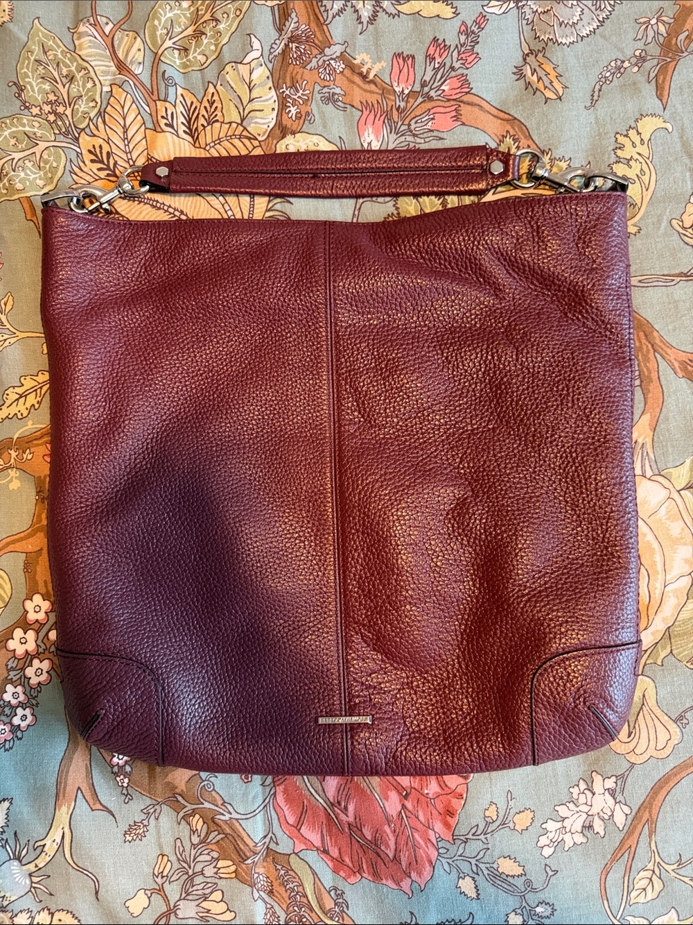 Rebecca Minkoff Burgundy Pebbled Leather Shoulder Bag - Picture 2 of 4